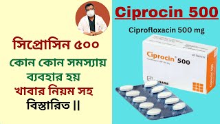 Ciprocin 500  Ciprofloxacin  সিপ্রোসিন কোন কোন সমস্যায় ব্যবহার হয়  খাবার নিয়ম সহ বিস্তারিত [upl. by Bhayani]