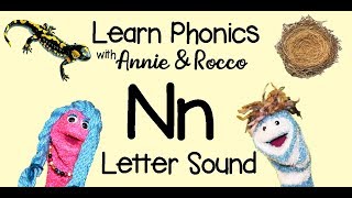 Learn Letter Sounds  Letter N  Alphabet Fun Phonics Song  Puppets  Storytime with Annie amp Rocco [upl. by Lleruj321]