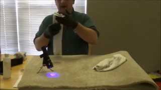 Wine Stain removal with UV Light on Synthetic Carpet [upl. by Cappella]