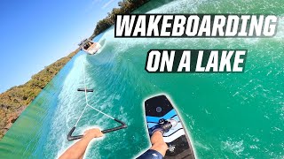 WAKEBOARDING ON LAKE AUSTIN [upl. by Stoller847]