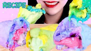 ASMR HOW TO MAKE COTTON CANDY HONEY JELLY ROLL 솜사탕 꿀젤리 롤 만들기 먹방 UNICORN HONEY JELLY 유니콘꿀젤리 MUKBANG [upl. by Dianne]