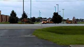 Knightstown School buses leaving from high school 2018 [upl. by Aehsat]