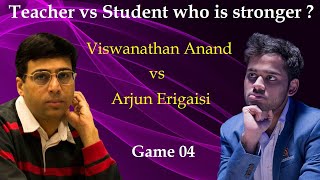 Teacher vs Student  Viswanathan Anand vs Arjun Erigaisi  Game 04 [upl. by Kiryt]