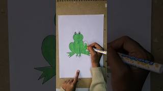 Easy Frog Drawing with 2 drawstepbystep easydrawing viralvideo ytshorts trending shorts [upl. by Orna]