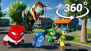 Inside Out 2 All Emotions Chased By Dinosaur  Saving Inside Out 2 Emotions From Dinosaur  360° VR [upl. by Noskcaj]