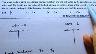 Elasticity  Physics  Class 11  Pyq  mechanical properties  Two wires made of same  Neet  Jee [upl. by Ram168]