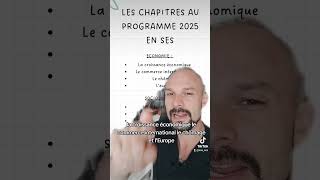 Combien de chapitres au bac de SES 2025  baccalauréat chapitre ses bac2025 [upl. by Aiekram17]