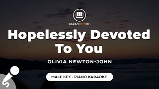 Hopelessly Devoted To You  Olivia NewtonJohn Male Key  Piano Karaoke [upl. by Dunham]