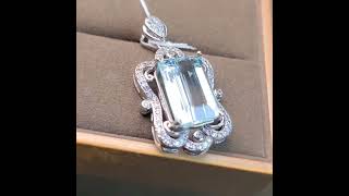 Stunning High Quality Natural Aquamarine Pendant S925 Sterling Silver [upl. by Demmahom]