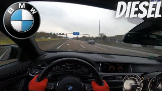 BMW 520D 190 HP F10 LCI TOP SPEED DRIVE ON GERMAN AUTOBAHN [upl. by Ecydnac]