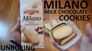 Unboxing Pepperidge Farm Milano Milk Chocolate Filled Cookies [upl. by Jaela]