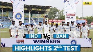 India Vs Bangladesh Highlights 2nd Test IND Beat BAN by 7 Wickets Wins Series By 20 Cricket News [upl. by Dell]