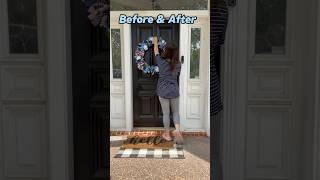 DIY Front Porch Makeover Before and After  Behr Paint Adirondack Blue Front Door [upl. by Inalaehon]