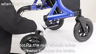 Rollator Walker Brake Loosen or Tighten Adjustment  MAXWALK 10quot Rubber Wheels  MW2401 [upl. by Yonah395]