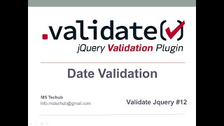 JQUERY DATE VALIDATION [upl. by Miquela]