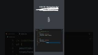 Create a 3D Navbar with HTML amp CSS  Coders Corner [upl. by Nmutua]