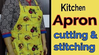 kitchen apron cutting and stitching  how to stitch apron  ஏப்ரான் தைக்கும் செய்முறை தமிழில் [upl. by Lodhia]