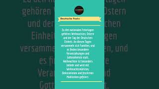 Feste und Feiertage learngerman deutschlernen lernedeutsch germanlessons foryou [upl. by Godding]