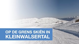 Skiën in het skigebied Kleinwalsertal op de grens tussen Duitsland en Oostenrijk [upl. by Nehtan]