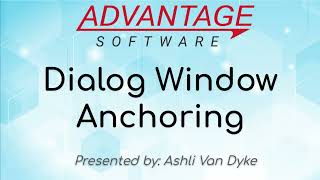 Dialog Window Anchoring [upl. by Garfinkel]