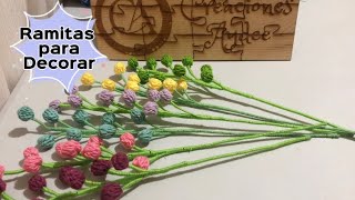 Ramitas a crochet para decorar ramos 💐 [upl. by Zobe]