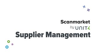 Supplier Management Scanmarket by U4 [upl. by Auqenaj868]