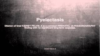 Medical vocabulary What does Pyelectasis mean [upl. by Tamberg]