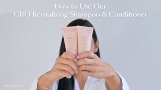 How To Use VEGAMOUR GRO Revitalizing Shampoo and Conditioner [upl. by Renferd]