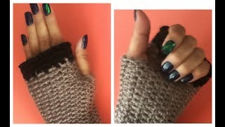 Guantes Sin Dedos o Mitones Tejidos A Crochet Nivel Principiantes Crochet Fingerless Mitten Gloves [upl. by Eaver]