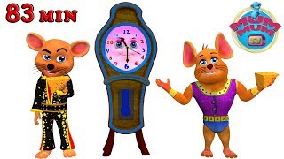 Hickory Dickory Dock Nursery Rhymes Songs for Children  Piggy On The Railway  Wheels on the bus [upl. by Mauve]