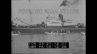 Japanese ship departs port and blows her Whistle 1934 [upl. by Latsryc]