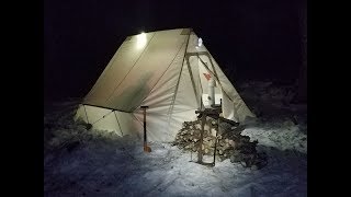 Snowtrekker Hot Tent Camping in the Adirondacks [upl. by Standish537]