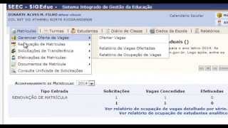 SIGEduc  Vídeo Tutorial  Renovação de Matrículas [upl. by Baalman49]