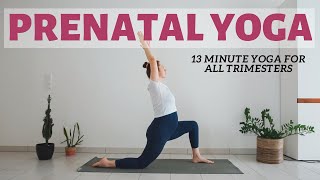 Gentle Prenatal Yoga 13 Minute Routine for Every Trimester [upl. by Winsor]