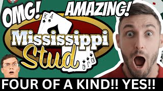 AMAZING FOUR OF A KIND on Mississippi Stud Poker amp More onlinepoker [upl. by Apeed328]