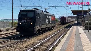 TRENI Regresso ferroviario GTS E494254 carri Ermewa  Falconara Marittima HD [upl. by Eignav]