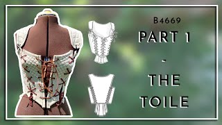 Quilted Laced Corset B4669  Part 1  The Toile  Shorts  SiSun13 [upl. by Cirdla]