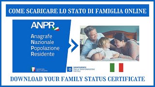 Come scaricare il certificato di stato di famiglia online Download family status online Italy [upl. by Noreik]