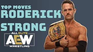 Roderick Strong Top Moves Signatures amp Finisher  Moveset Lab [upl. by Tengler]