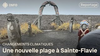 La recharge de la plage de SainteFlavie sur le point d’être terminée [upl. by Idur]