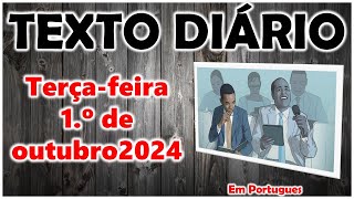 🟠 Texto diário de hoje em português ✅ Terçafeira 1º de outubro 2024 [upl. by Issac968]