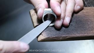 Silver Rectangular Signet Ring  How its Made Jewelry series BronzeLevel Creative [upl. by Dionne874]