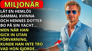 EN UNG MILJONÄR LÄT EN HEMLÖS ÄLDRE KVINNA OCH HENNES DOTTER BO PÅ SIN YACHT [upl. by Aihsenor977]