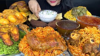 ASMR EATING CHICKEN BIRYANIMUTTON BIRYANIEGG BIRYANIWHOLE CHICKEN ROASTFISH BIRYANIRAITA [upl. by Range]