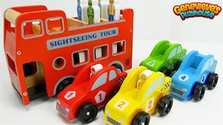 Learn Colors and Community Vehicles Names with fun Wooden Toy Cars [upl. by Paquito271]