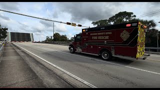 Drawbridge Opening Delayed Rescue 37 BSO Fire Rescue R37 delayed transporting to Broward Health [upl. by Isteb901]