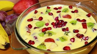 Fruit Custard Recipe  Easy Dessert Recipe  How To Make Fruit Custard At Home  Kanaks Kitchen [upl. by Ahsienot144]