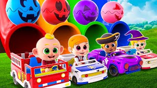 Wheel on The Bus Song  Egg Turns Into Car  Learn Colors  Nursery Rhymes amp Kids Songs [upl. by Sykleb]