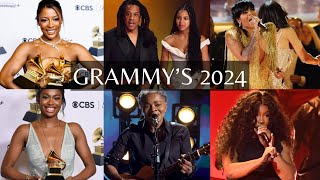 Grammy’s 2024  Best Performances Jay Z’s Speech  Fashion Reviews [upl. by Ralip552]