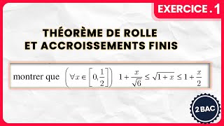 Exercices Corrigés  Dérivabilité  Théorème de Rolle et Accroissement Finis  2 BAC SM  EX 1 [upl. by Kalindi588]